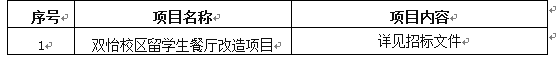 太阳集团tyc33455官网双怡校区留学生餐厅改造项目招标公告