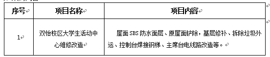 太阳集团tyc33455官网双怡校区大学生活动中心维修改造项目招标公告