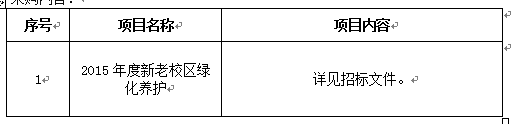 太阳集团tyc33455官网2015年度新老校区绿化养护项目招标公告