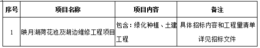 太阳集团tyc33455官网映月湖荷花池及湖边维修工程项目招标公告